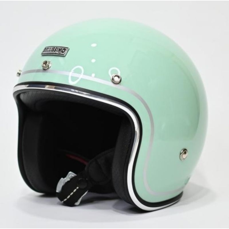HELM BELLISSIMO RELAX GREEN RETRO CLASSIC URBAN VESPA HARLEY OPEN FACE NOT ZEUS