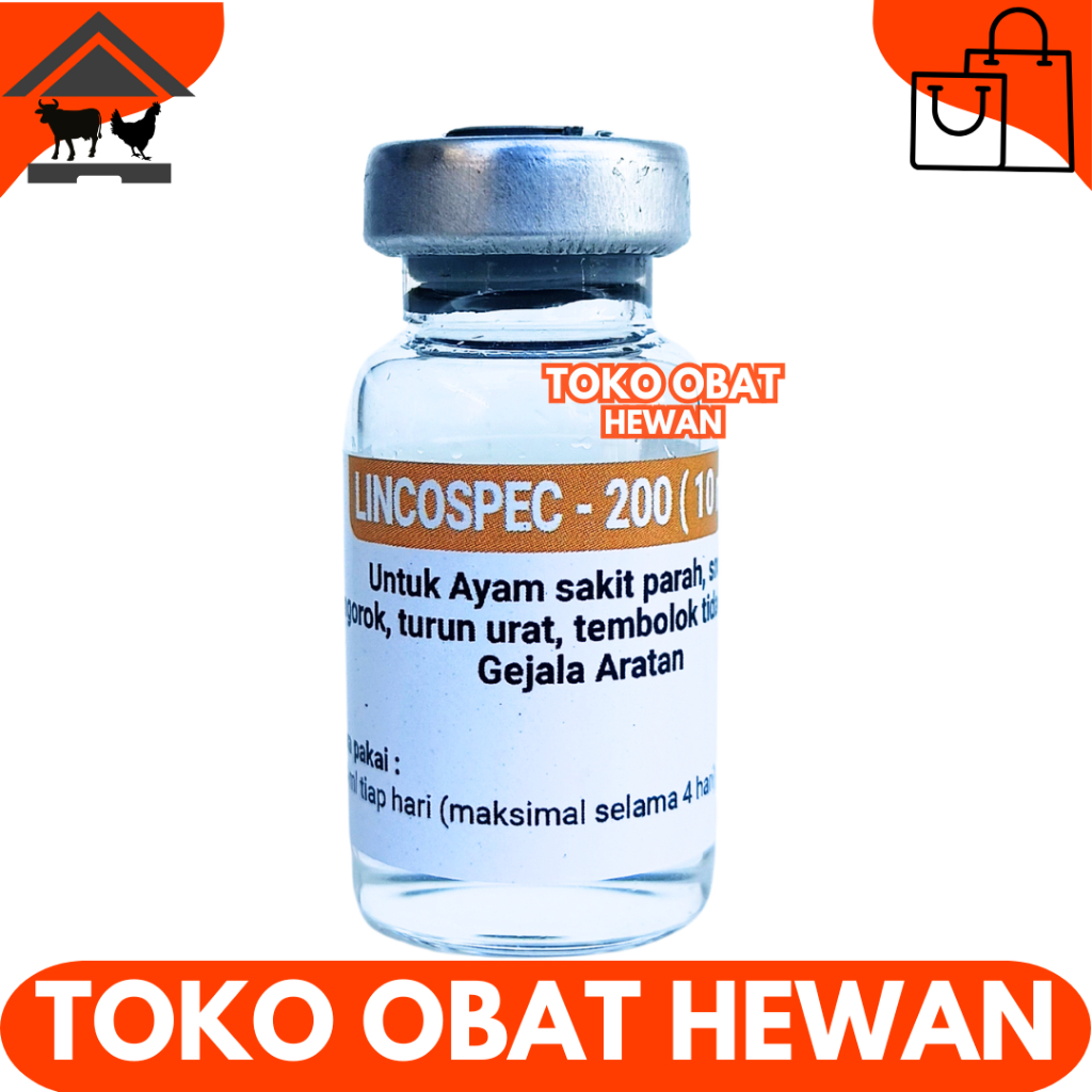LINCOSPEC 10ML - Obat Ayam Infeksi CRD Snot Ngorok Korisa Berak Hijau Berak Putih