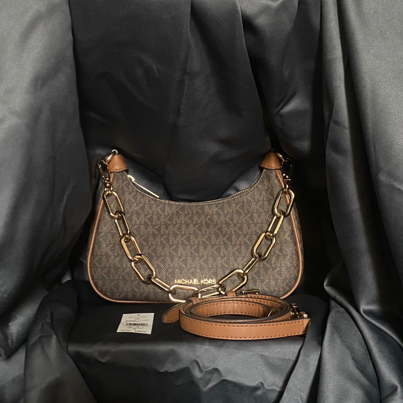 [SOLD] MK Signature Cora Medium Zip Pouchette Bag Brown