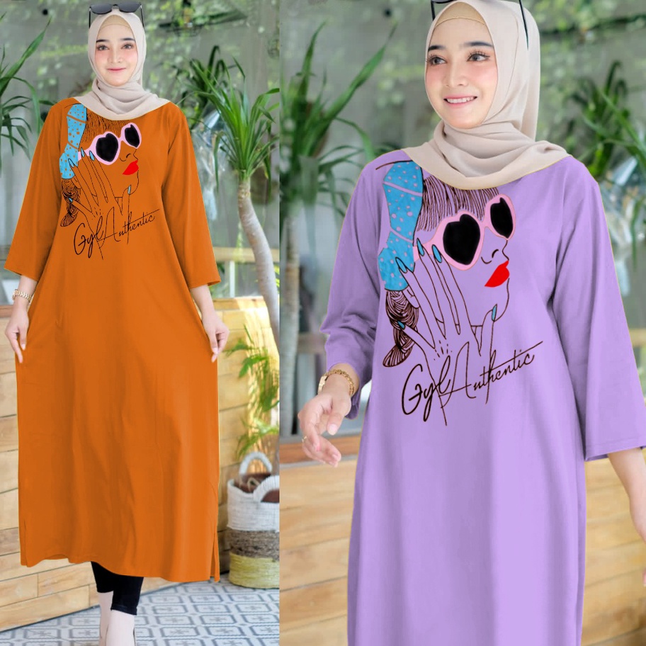 LONG TUNIK OVERSIZE BASIC  MIDI DRES TERKINI