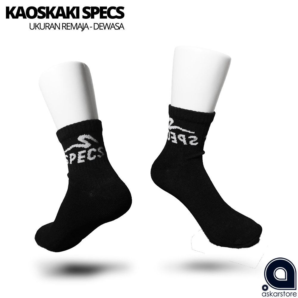 Kaos Kaki Hitam Polos Oldschool Tulisan Specs Semata Kaki