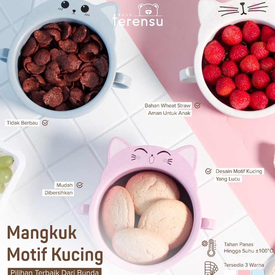 BISA COD Mangkok Makan T Makan Anak Bayi Karakter Kucing