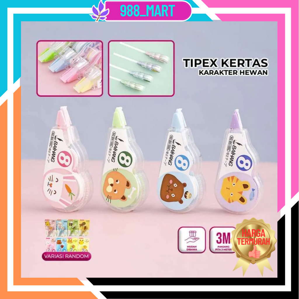 

【COD】【TERMURAH】correction tape karakter/Tipex Roll murah/tip-ex kertas fancy/tipe-x karakter lucu kecil