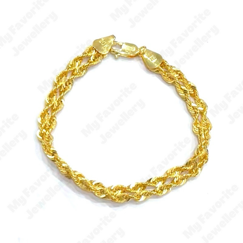 Gelang Emas Double Tali Korea TERBARU EMAS ASLI Kadar 700