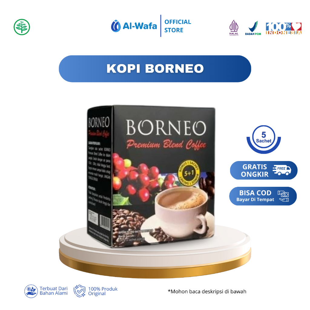 

AL WAFA - Kopi Borneo Minuman Herbal 1 Box Isi 5 Sachet
