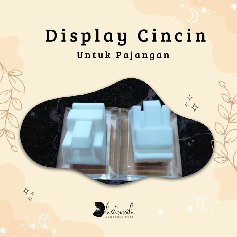 HANNA Tempat Cincin Display Cincin Putih Premium Etalase cincin