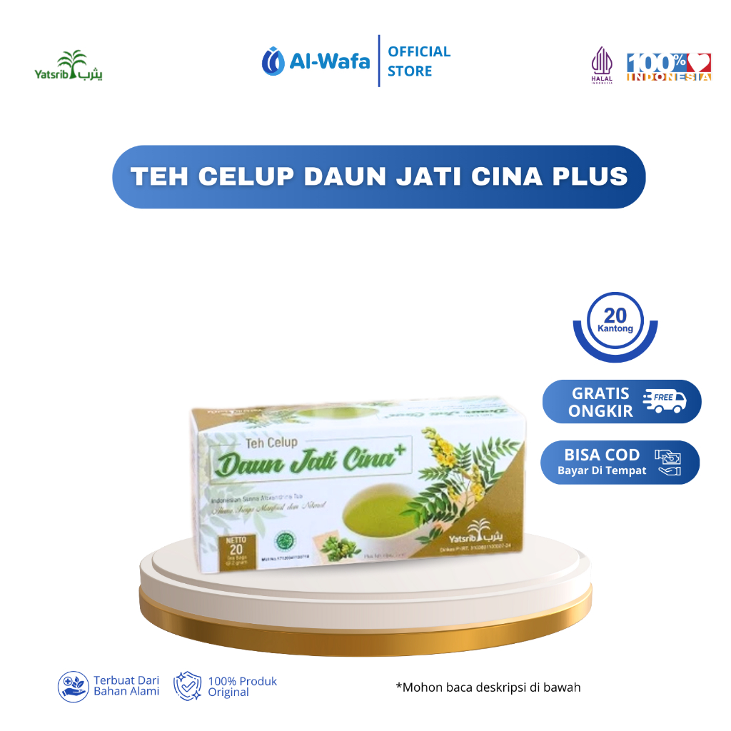 YATSRIB Teh Celup Daun Jati Cina Plus Teh Hijau | Herbal pelangsing Alami