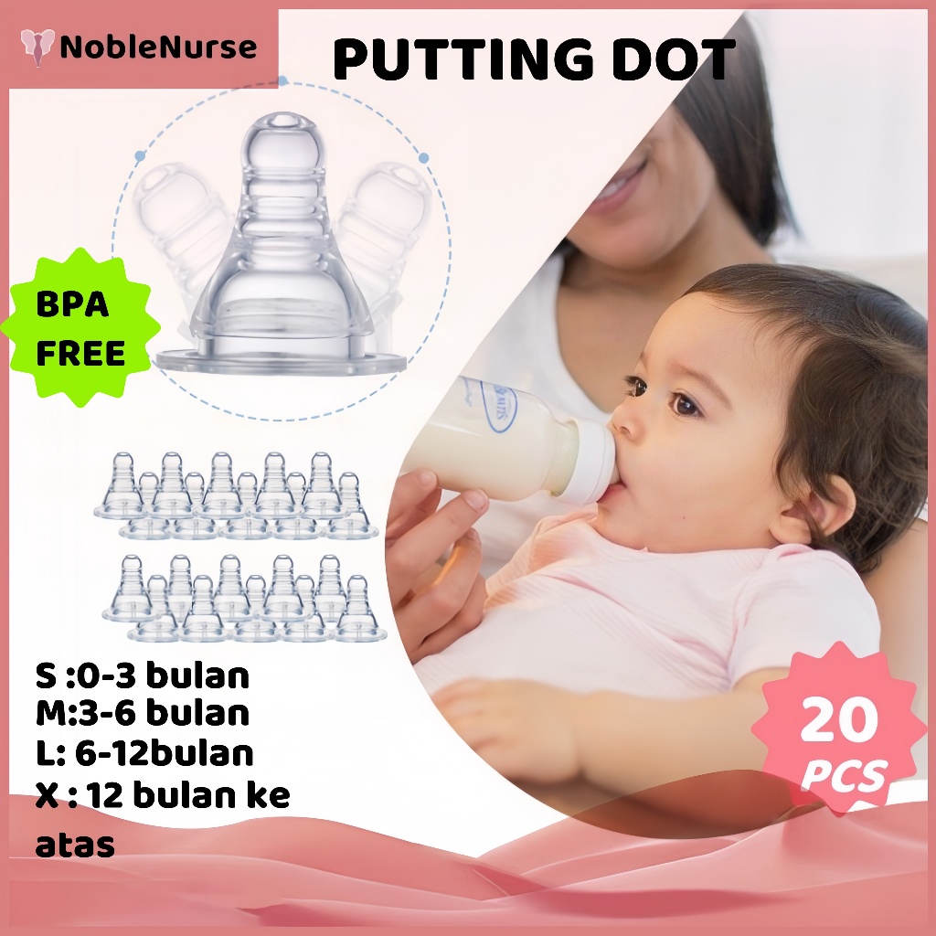 20PCS Puting Dot Bayi Karet Dot Pigeon Peristaltic Slim Neck Nipple Murah Dot Bayi botol susu XNZ