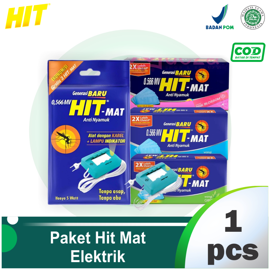 Paket Murah | Hit Mat Alat Ekonomis + Hit Mat Reffil 18'S - Anti Nyamuk 3 varian