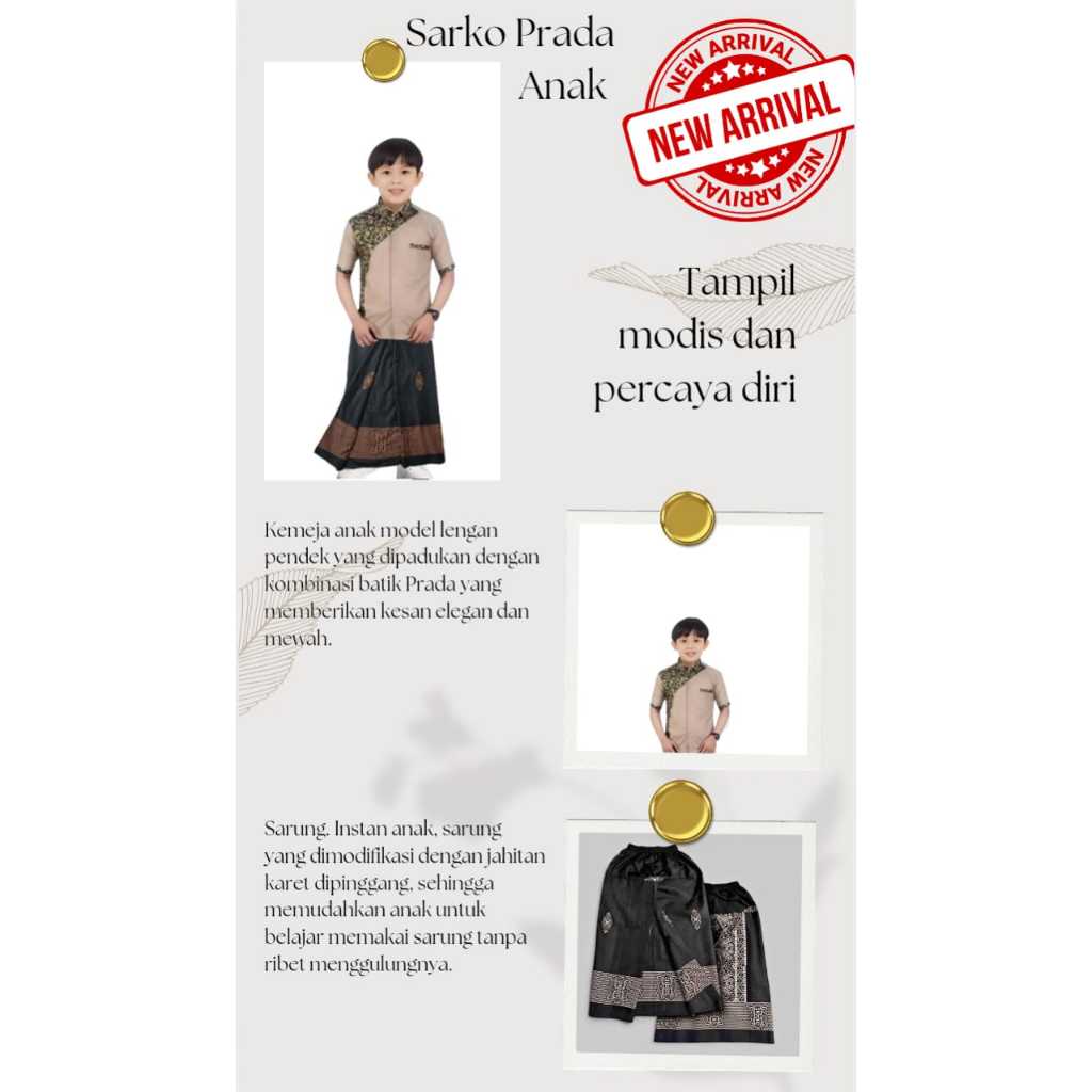 TERMURAH TERANYAR- Sarkonak sarung baju koko anak - set sarung anak- sarung koko prada anak