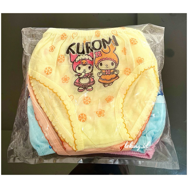 GROSIR 12 PCS / 1 LUSIN CELANA DALAM ANAK CEWEK KUROMI, LABUBU HARGA TERJANGKAU