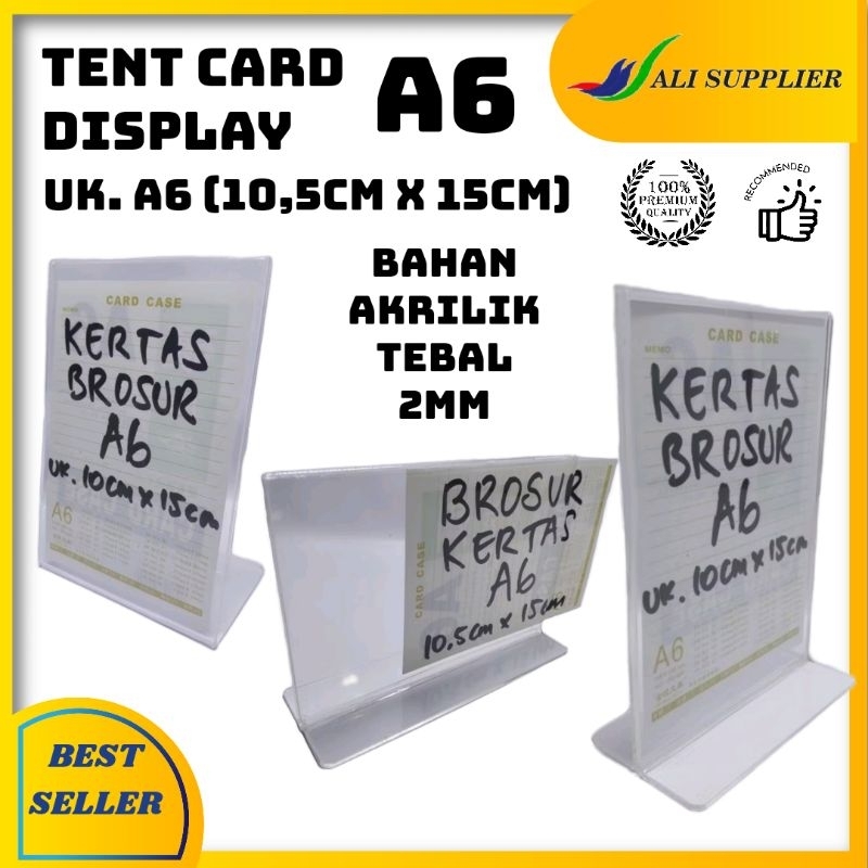 

Acrylic Tent Card A6 Murah / Acrylic Display A6 / Akrilik model L ukuran A6 / Akrilik Meja / AKRILIK MEJA / AKRILIK QRIS / AKRILIK DISPLAY PROMO / AKRILIK DIMEJA / AKRILIK BENING A6 / AKRILIK PAPAN PAJANGAN DIMEJA / AKRILIK DISPLAY A6