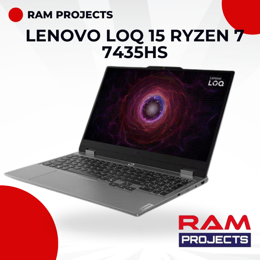 Lenovo LOQ 15 Ryzen 7 7435HS Memori 16 GB SSD 512 GB RTX4060 Win 11 / LENOVO LOQ 15 RYZEN 7 7435 16G