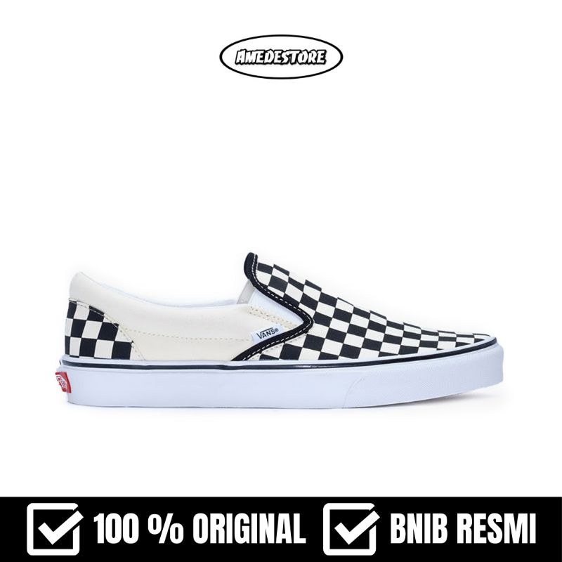 Vans Classic Slip On Checkerboard Black White - Resmi PT Navya
