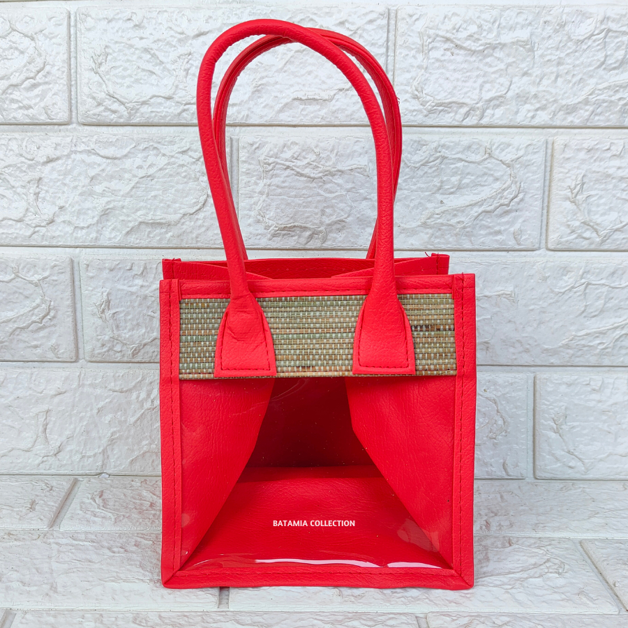 

Tas Hampers Mika Mendong Untuk 2 Toples Biggy (Merah) Keranjang Parcel Hari Raya