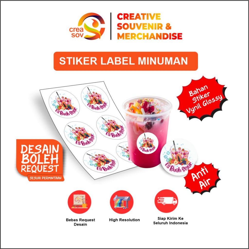 

Creasov – Stiker Es Buah Segar Stiker Murah Glossy Stiker Minuman Cup Stiker Vinyl Custum Murah