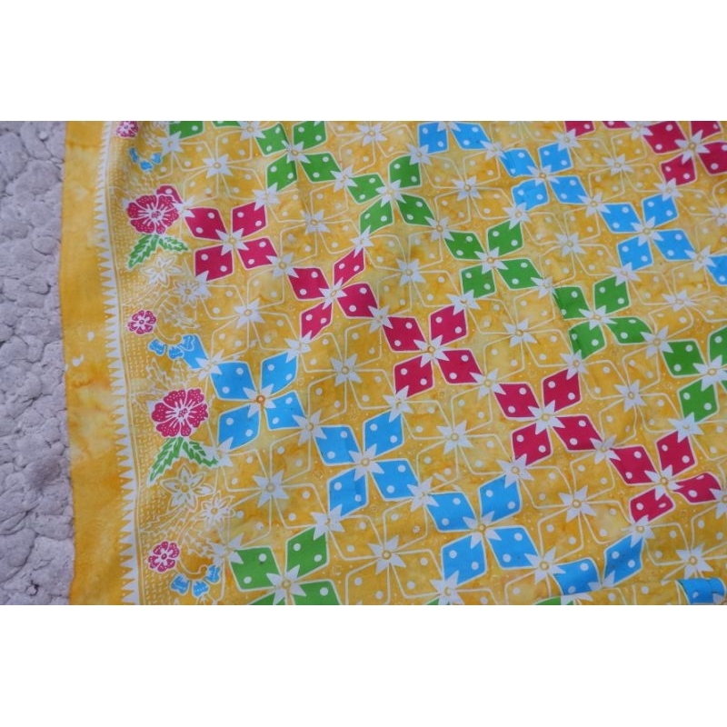 NEW Kain Batik Cap Asli Motif Kawung Warna Kuning Smoke (berasap tebal tipis) Premium Handmade Katun