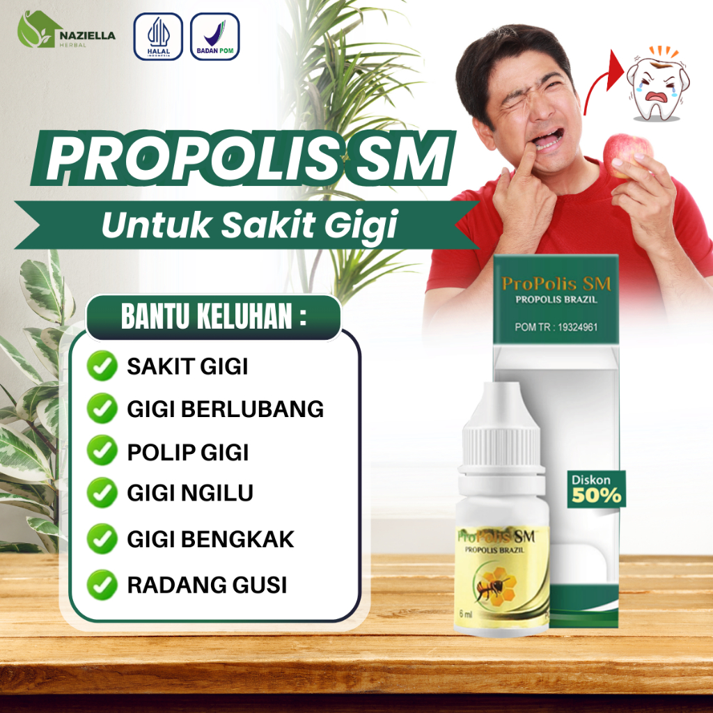 Propolis SM Suplemen Herbal Atasi Sakit Gigi Untuk Dewasa dan Anak Radang Gusi Gigi Berlubang Gigi N