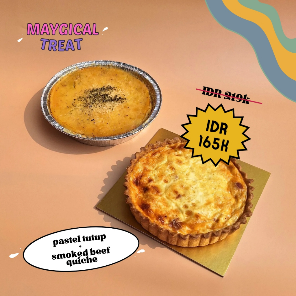 

Kue Oy Bundle Promo - Smoked Beef Quiche & Pastel Tutup - Birthday Cake Hampers Parcel Ulangtahun