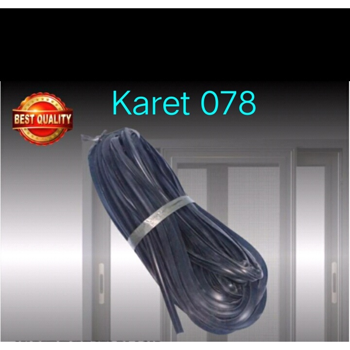 Karet Etalase Hitam 078/KARET 078 Hitam / Karet Kaca Etalase Hitam panjang -+35m