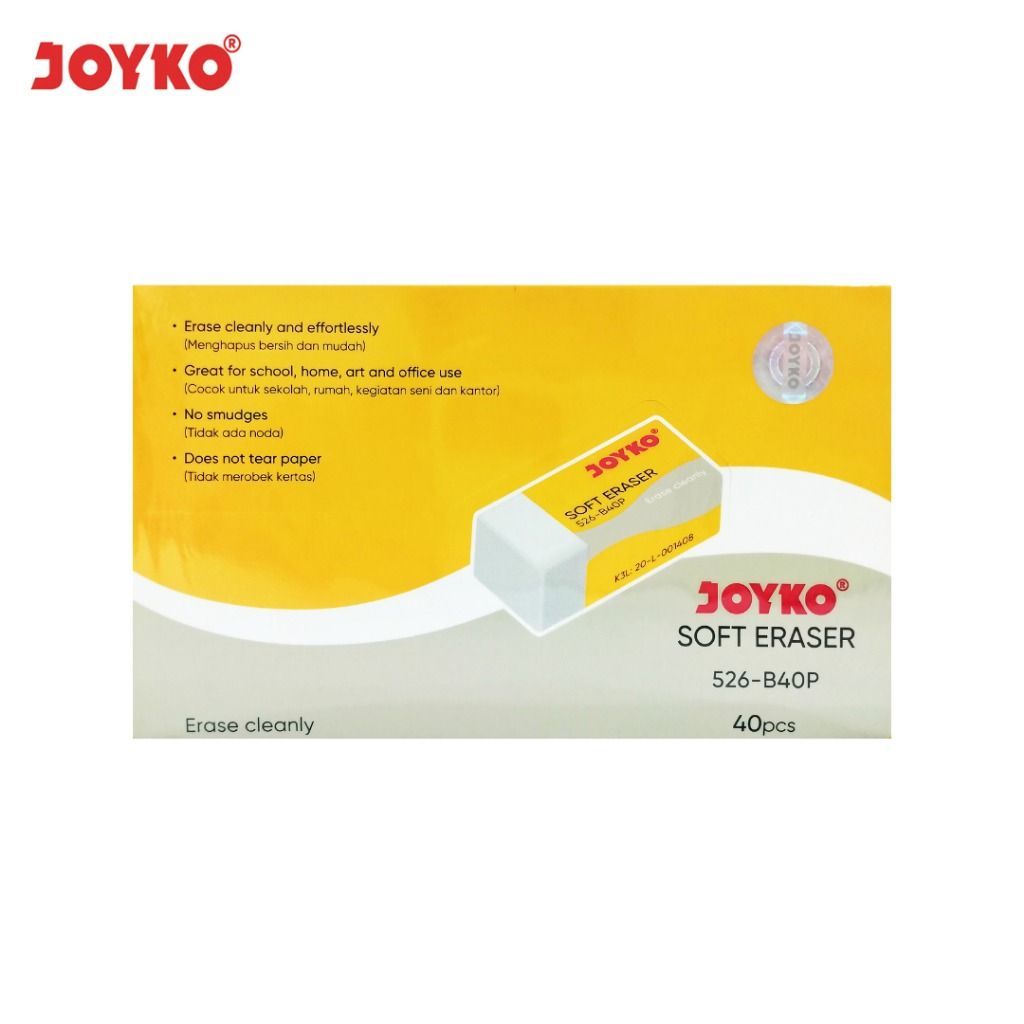 

PENGHAPUS JOYKO ER-40 PUTIH (1 BOX) / Penghapus Joyko