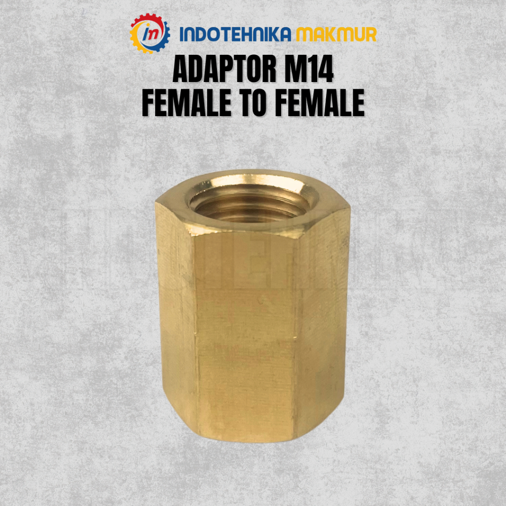 Converter Adaptor Sambungan Penyambung Penghubung Nepel Thread Drat M14 14 MM 14MM Female To Female