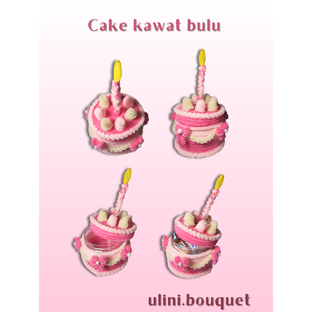 Kue palsu dari kawat bulu/Fake cake pipecleaner kue ulang tahun custom hiasan