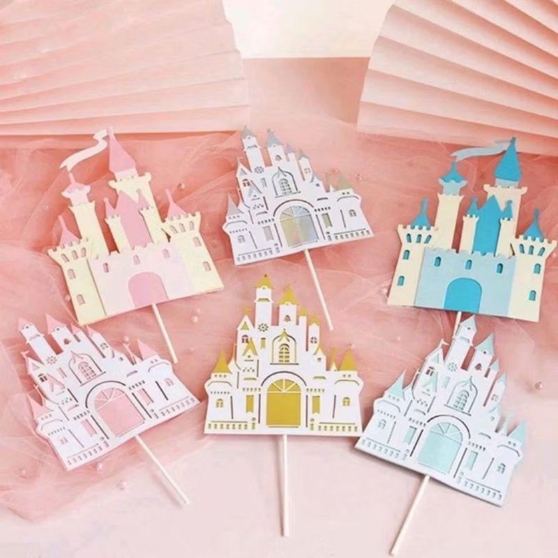 Cake topper istana kertas topper kue ultah bentuk istana topper cake istana prince istana princess c