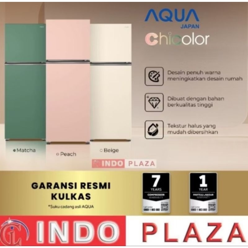 KULKAS AQUA 2 PINTU MAGIC NEO CHI COLOR Series BIGGER FREEZER + ENERGY SAVING + TURBO COOLING
