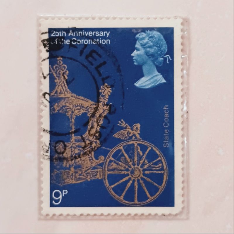 

(AA) Perangko Inggris Britania Raya 1978 25th Anniversary of Coronation - State Coach 9p Used