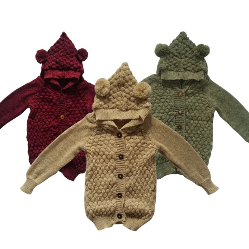Sweater Rajut Bayi 0-6 Bulan Jaket Rajut Unisex Terbaru