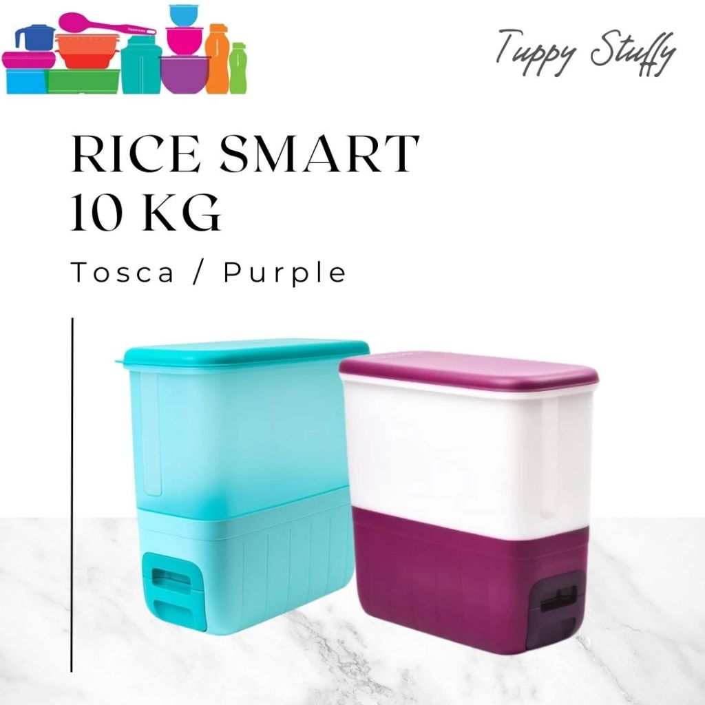 Tupperware Rice Smart 10KG Tosca & Purple | Wadah Beras kapasitas 10kg