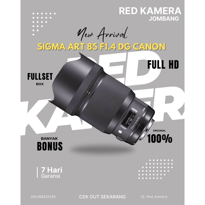 LENSA SIGMA ART 85MM F1.4 DG FOR CANON SUPER BOKEH