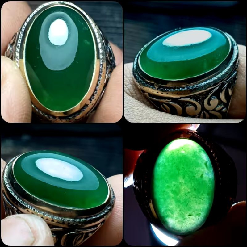 Natural Hijau Hejo Ijo Garut Chrome Chalcedony Serat Lumut Gerimis - NTD