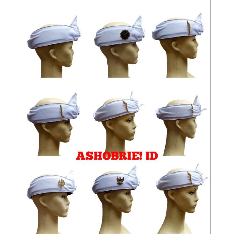 Iket sunda putih plus pin iket kepala khas purwakarta