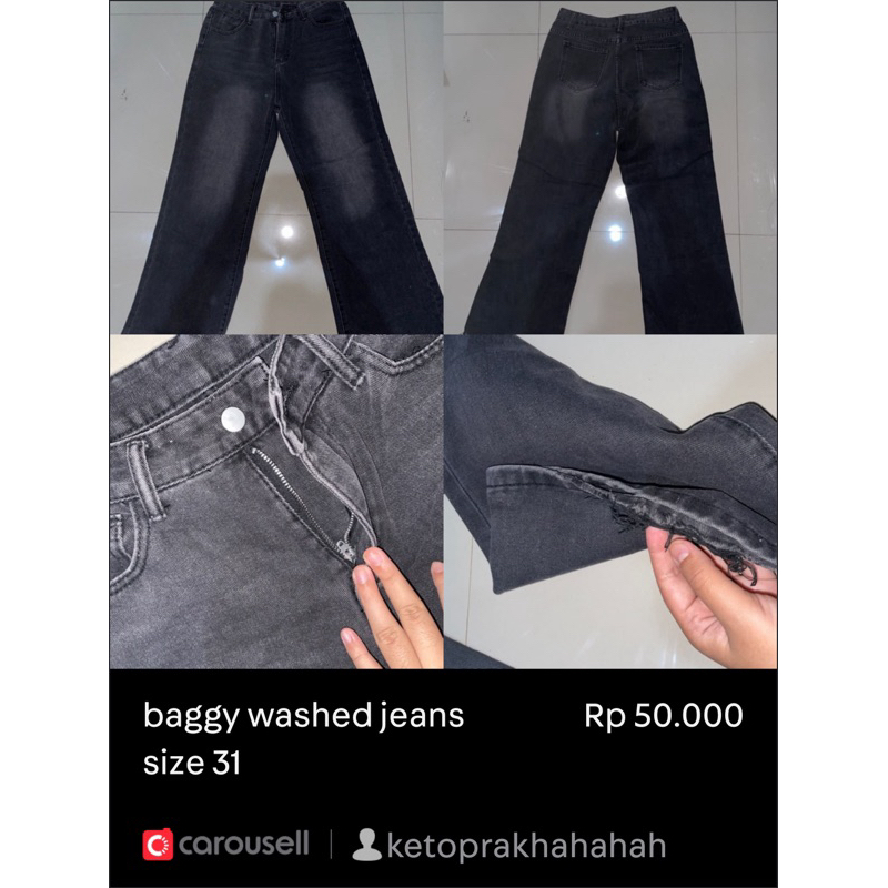baggy washed jeans