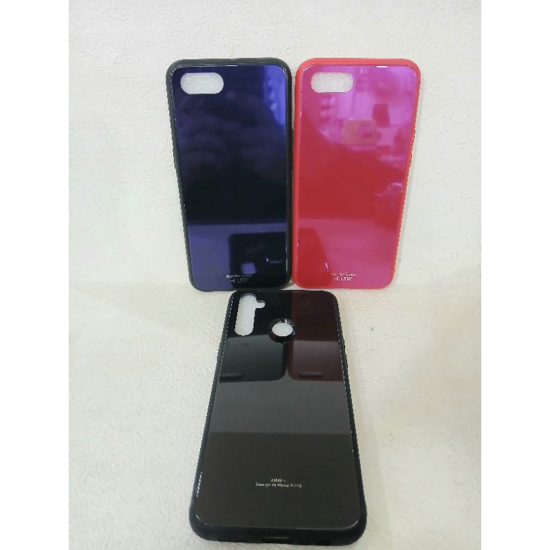 Realme 5|Realme C2/A1k|Case Luxury Tempered Glass Case Premium