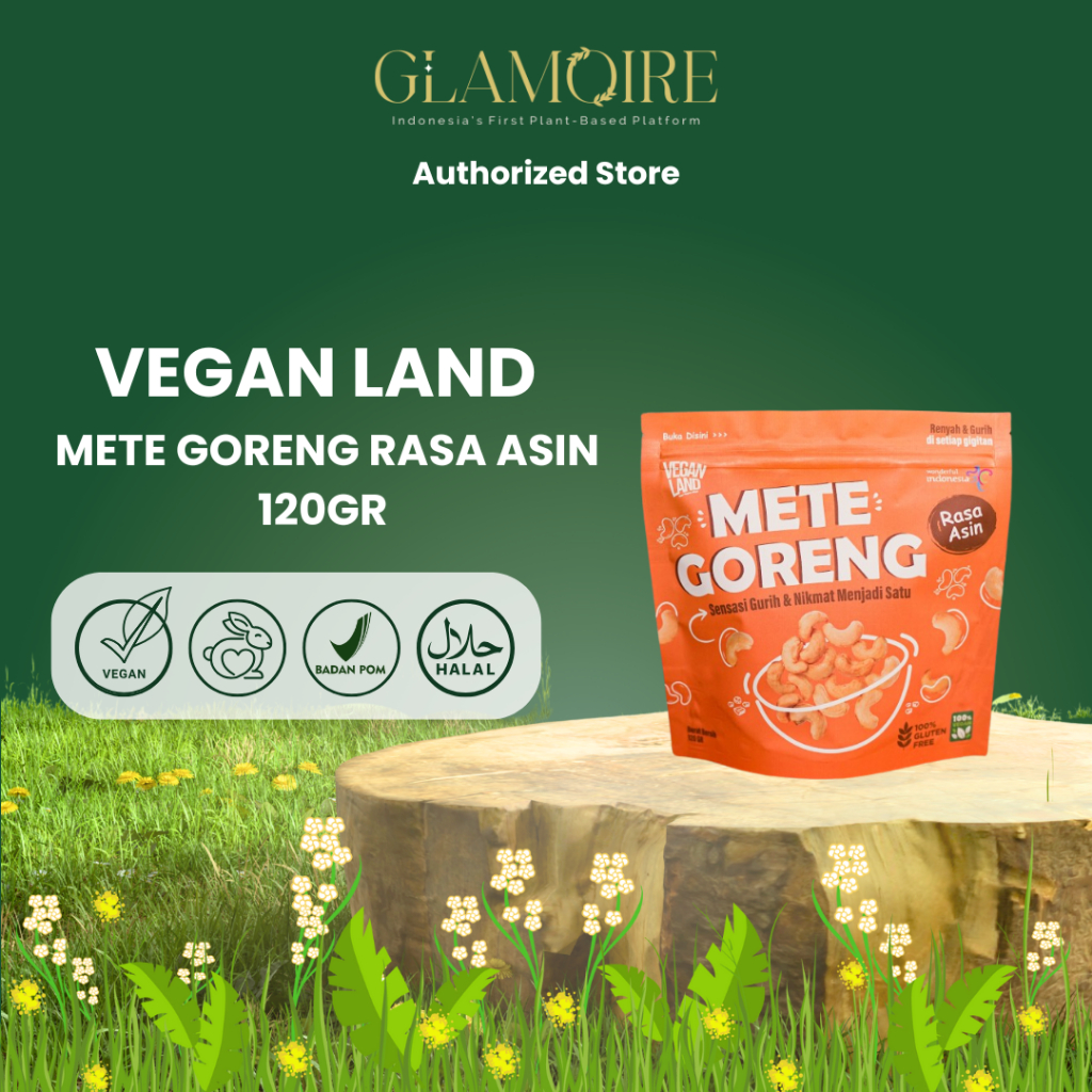 

GLAMOIRE - [VEGAN] KACANG METE GORENG 120 GR | KACANG MEDE 120 GRAM | MENTE | FRIES CASHEW 120GR VEGAN LAND