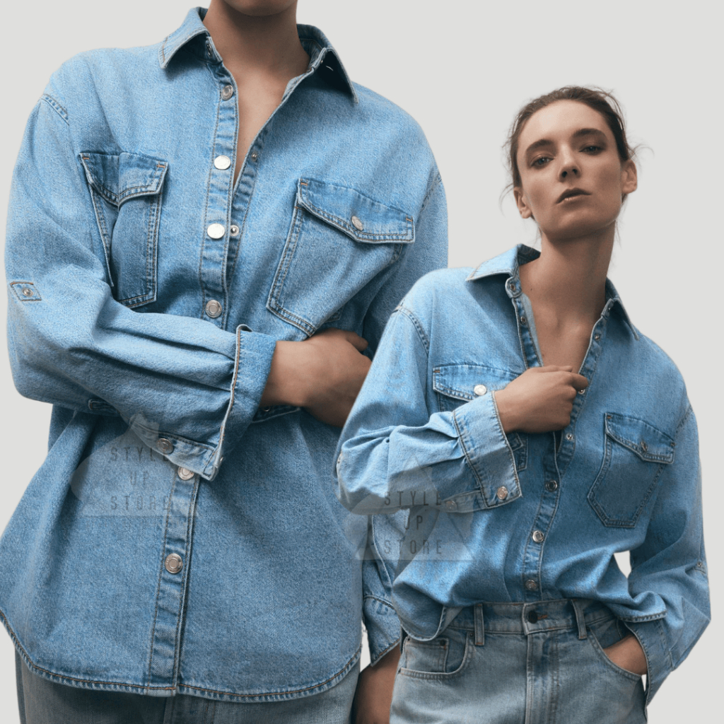 [ STYLEUPSTORE ] ZARA Basic Shirt Denim Jeans - Kemeja Denim Jeans