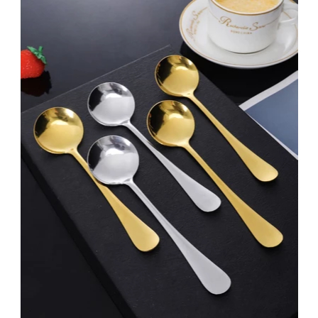 Sendok Bulat Stainless Steel Sendok Korea Gold / Sendok Bulat Korea Stainless