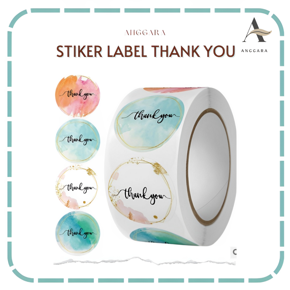 

Stiker Label Roll Thank You Isi 500 pcs Stiker Bulat Terima Kasih Kemasan Makanan Self Adhesive Seal