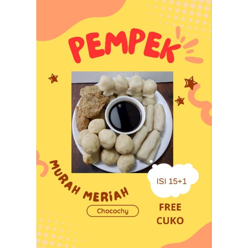 

PEMPEK PALEMBANG PEMPEK PAKET CAMPUR 15 PCS PEMPEK DOS + 1 CUKO FREE