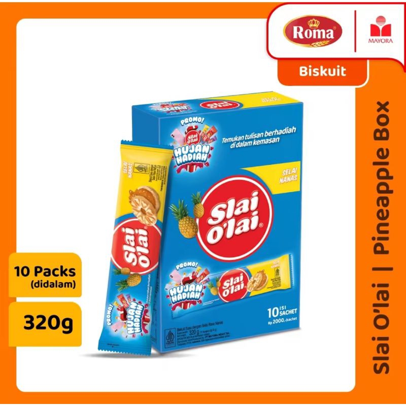 

Slai O’lai 1 Box Isi 12 Pcs – Biskuit Lembut Isi Selai Buah, Camilan Enak untuk Anak & Keluarga
