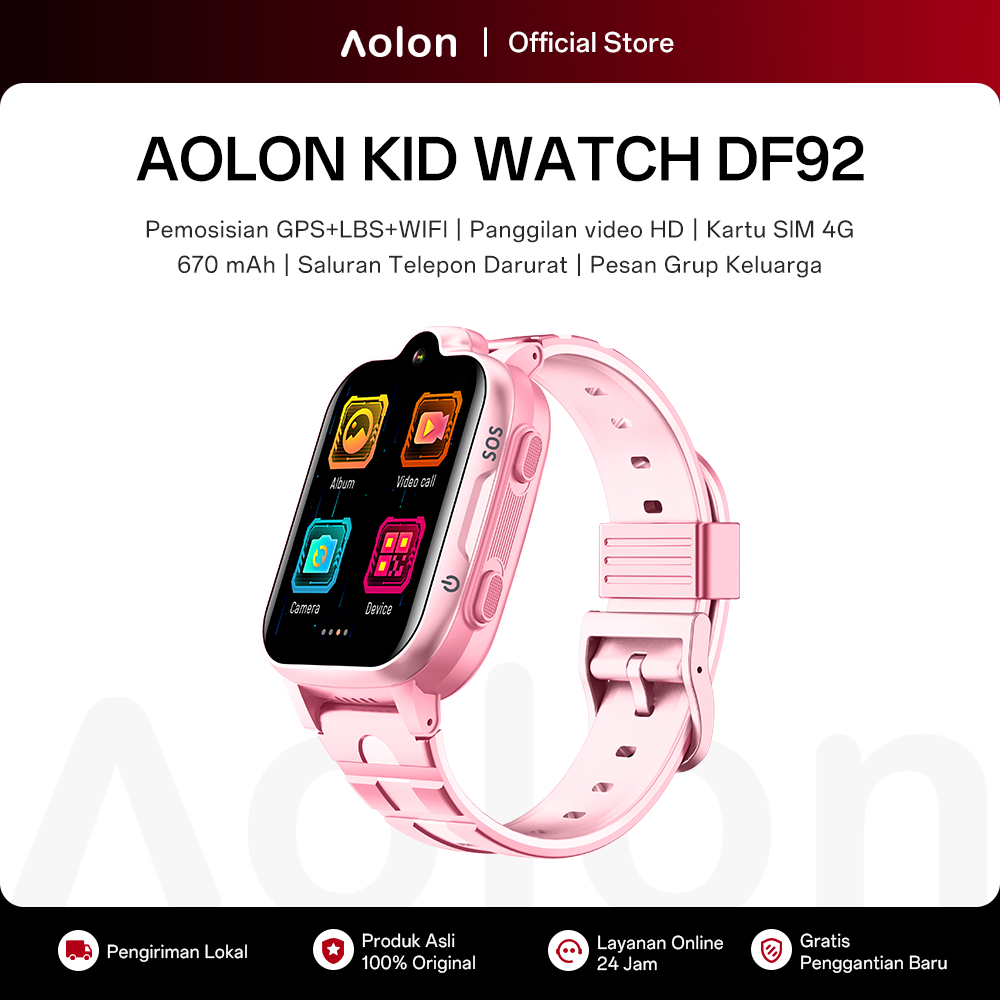 Aolon DF92 Smartwatch Kids 4G Video Calling GPS+LBS+WIFI Multiple Targeting Child Tracker With Sim S