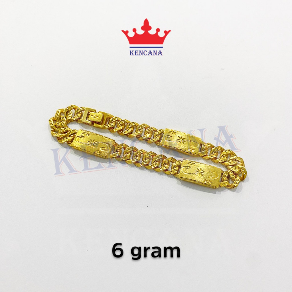 Gelang Perak 925 Asli Sisik Naga Plat Ukir Dewasa Sepuh Emas 24k