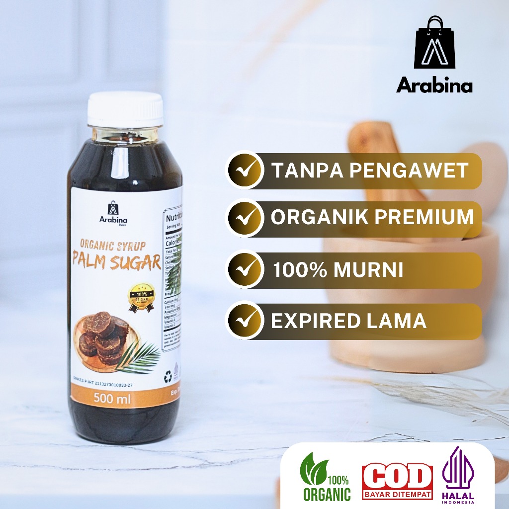 

Arabina Gula Aren Cair Untuk Kopi Asli 100% Palm Sugar