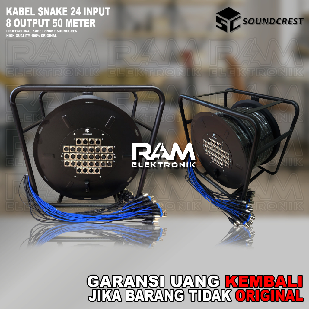 Snake Cable Kabel Snake 32 Channel SOUNDCREST 24 Input 8 Output 50 Meter Original
