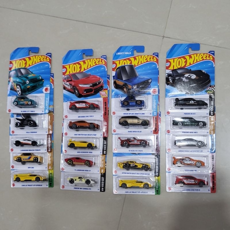 Hot Wheels / Honda City Turbo II / Nissan Skyline2000GT / Honda Civic Type R / Porsche 911 GT3 / Ran