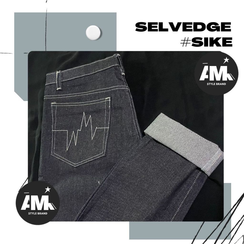 Celana Denim Selvedge 15oz tebal kaku Celana Panjang Selvedge pria black indigo selvedge kaku panjan