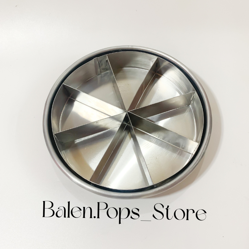 Loyang Brownies Sekat Bulat Pizza 20cm Bongkar Pasang Ukuran 6 Sekat 8 Sekat 10 Sekat